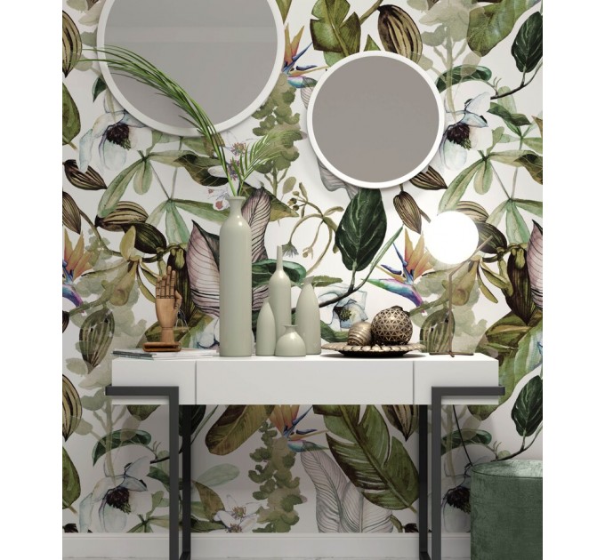 Wallpaper tropical leaves Peel and stick floral botanical wallpaper