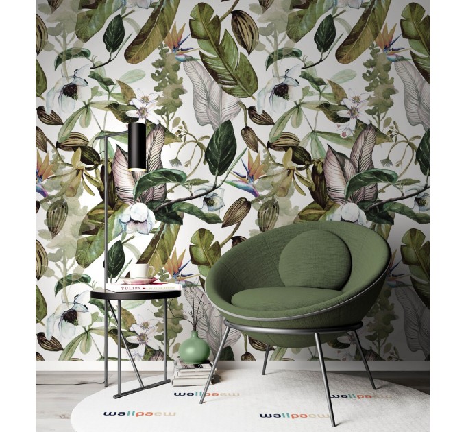 Wallpaper tropical leaves Peel and stick floral botanical wallpaper