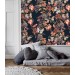 Dark vintage botanical wallpaper | Moths & Flowers
