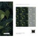 Dark botanical wallpaper green large leaves