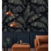 Dark tropical wallpaper large banana leaves
