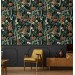 Dark botanical wallpaper Accent wallpaper leaves and herbs