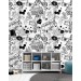 Graffiti monochrome wallpaper Urban style teenage room