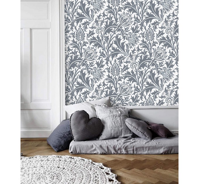 Vintage botanical wallpaper flowers and leaves
