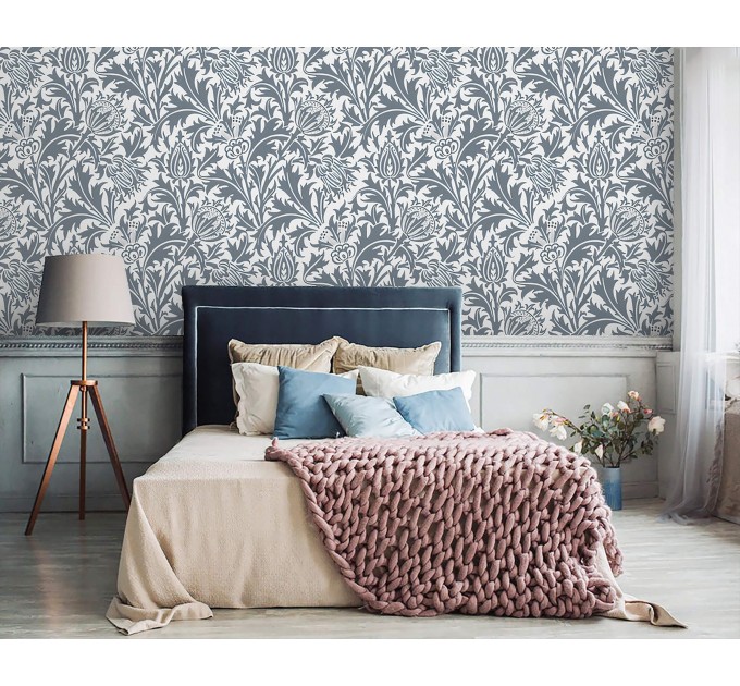 Vintage botanical wallpaper flowers and leaves