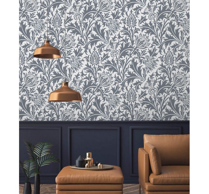 Vintage botanical wallpaper flowers and leaves