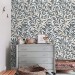 Wallpaper botanical leaves, vintage William Morris style