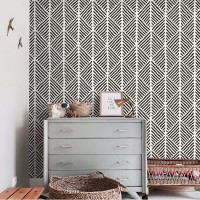 Black and white geometric wallpaper Abstract wall covering
