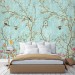 Chinoiserie wallpaper with birds Vintage floral wall mural