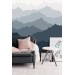 Foggy landscape wallpaper mural Misty mountains wall decor