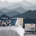 Foggy landscape wallpaper mural Misty mountains wall decor