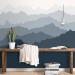 Foggy landscape wallpaper mural Misty mountains wall decor
