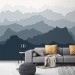 Foggy landscape wallpaper mural Misty mountains wall decor