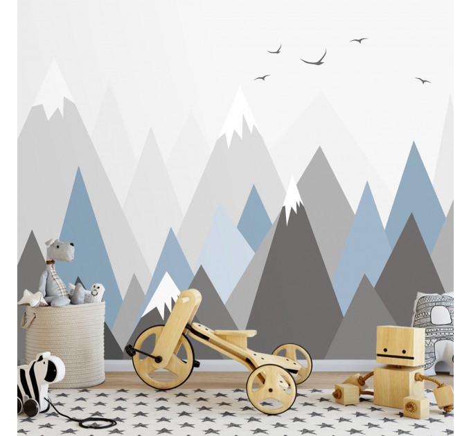 Mountains wall mural kids room nursery wallpaper