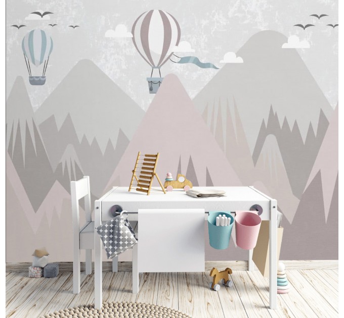 Girls room mountains wall mural Nursery wallpaper