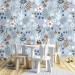 Floral wallpaper blue flowers Girls nursery  accent decor