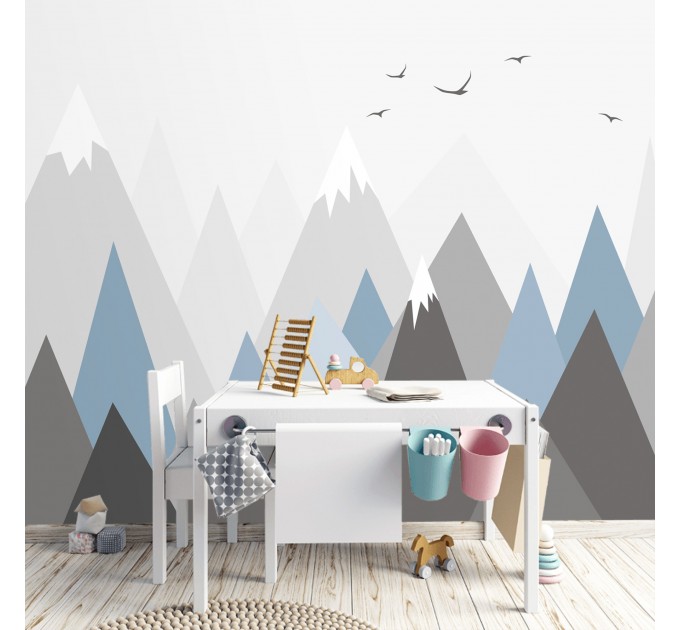 Mountains wall mural kids room nursery wallpaper