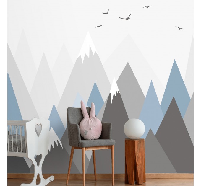 Mountains wall mural kids room nursery wallpaper