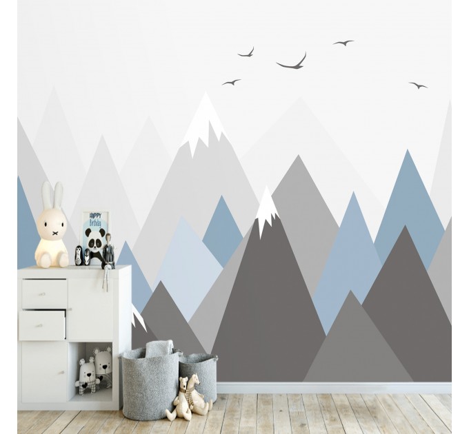 Mountains wall mural kids room nursery wallpaper