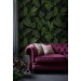 Dark green botanical wallpaper large leaves