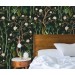 Deep green botanical wallpaper flowers and leaves
