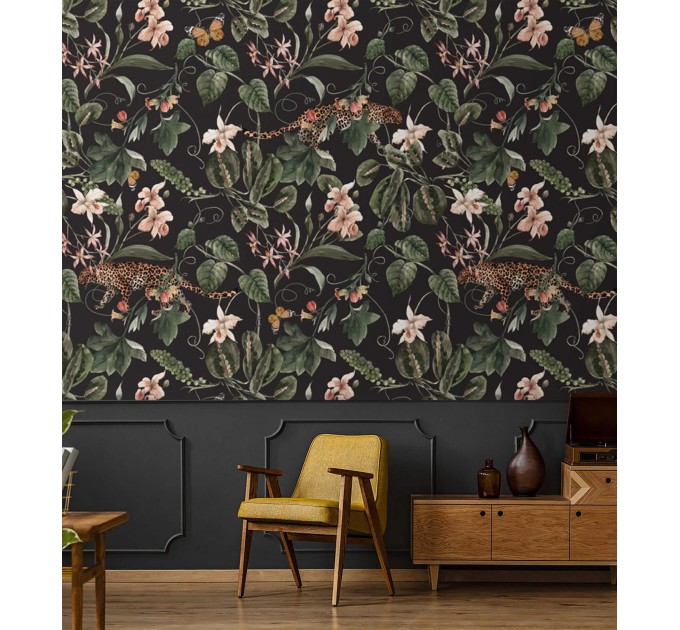 Jungle dark tropical wallpaper wild animals