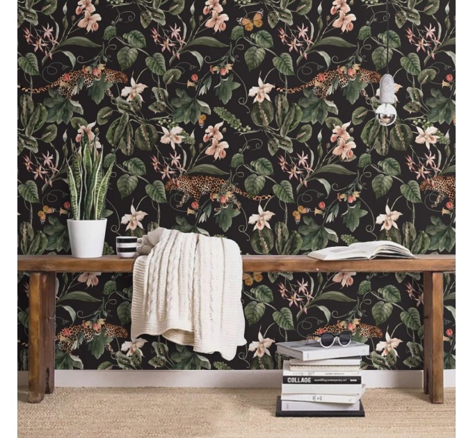 Jungle dark tropical wallpaper wild animals