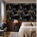 Exotic palm leaf wallpaper, moody tropical decor