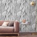 Modern black & white abstract leaf pattern wallpaper