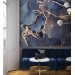 Abstract wallpaper dark blue gold luxury wallpaper