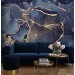 Abstract wallpaper dark blue gold luxury wallpaper