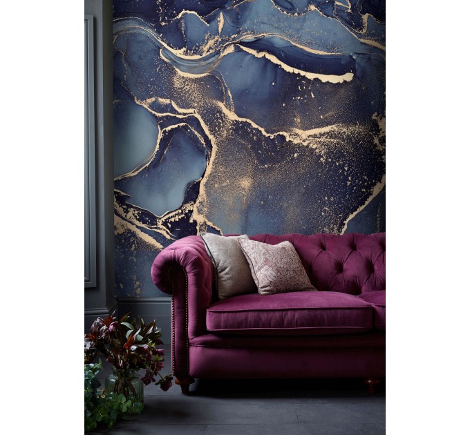 Abstract wallpaper dark blue gold luxury wallpaper