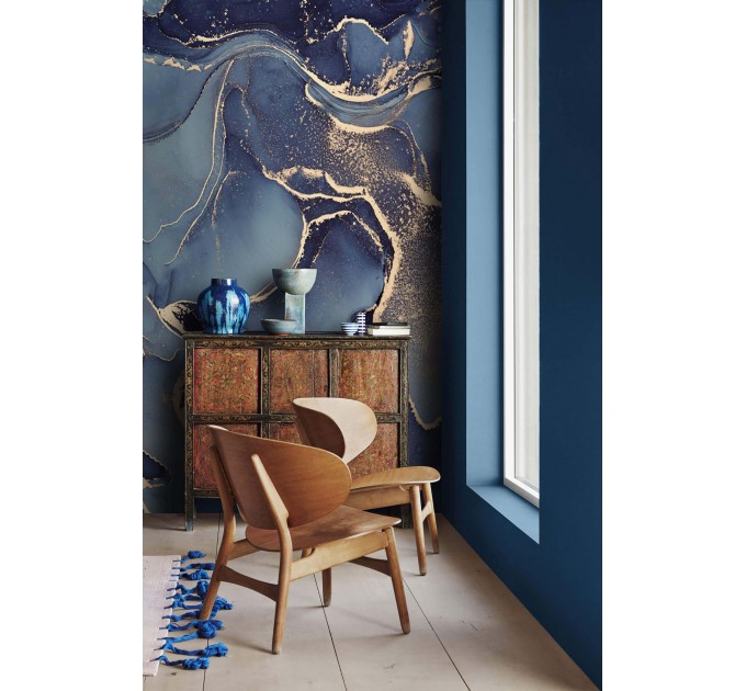 Abstract wallpaper dark blue gold luxury wallpaper
