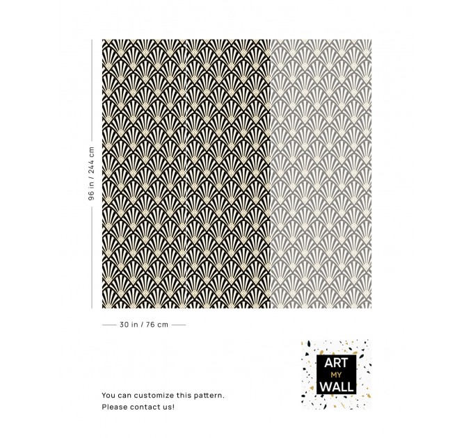 Elegant Art Deco wallpaper fans accent wallpaper