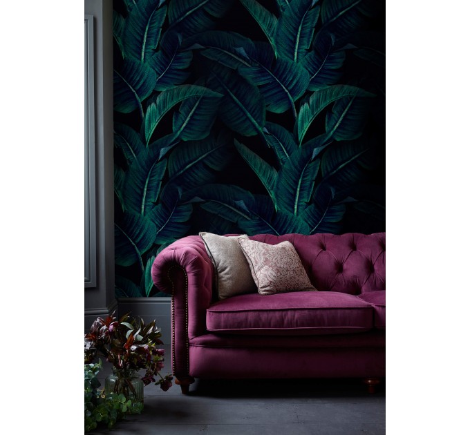 Dark botanical wallpaper leaves, dark academia style