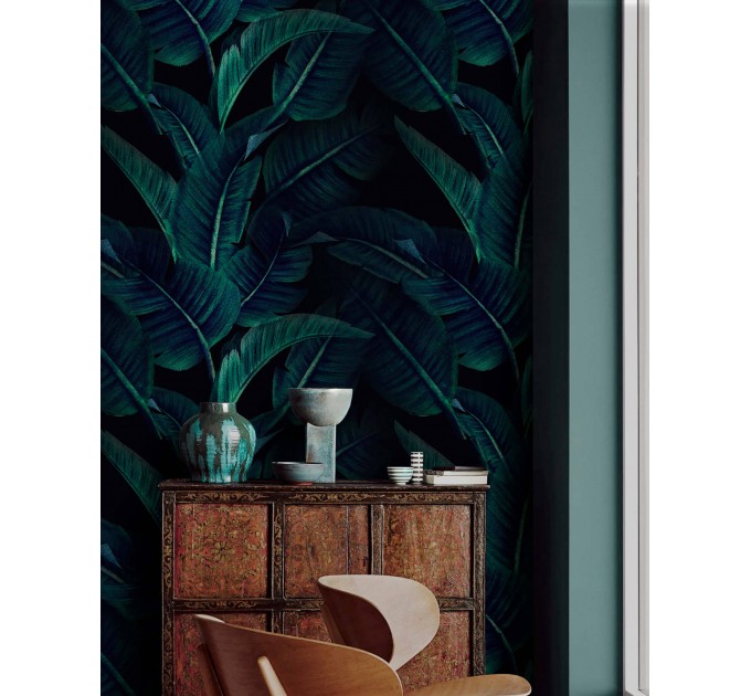 Dark botanical wallpaper leaves, dark academia style