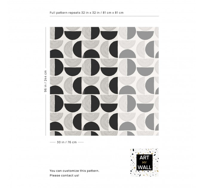 Geometric minimalist wallpaper mid century style
