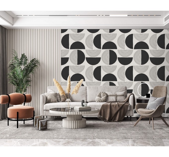 Geometric minimalist wallpaper mid century style
