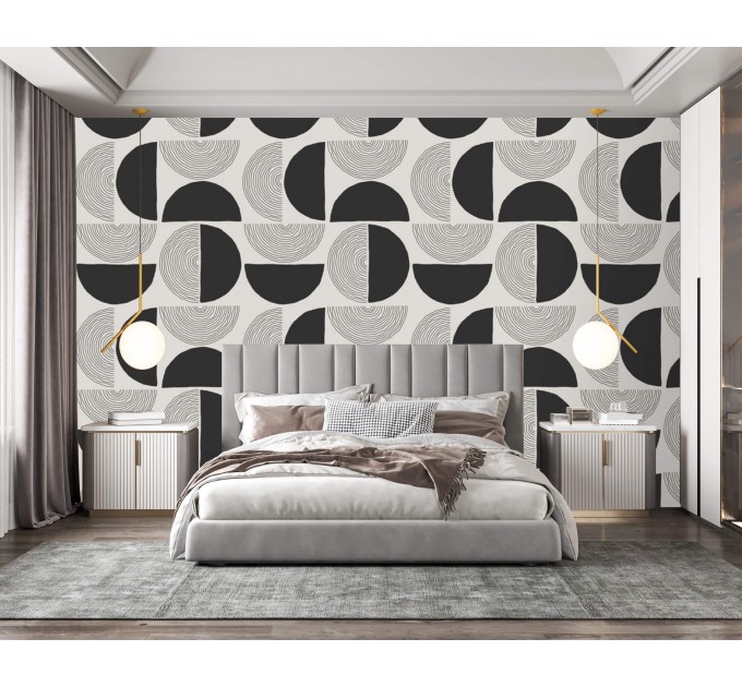 Geometric minimalist wallpaper mid century style