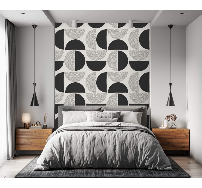 Geometric minimalist wallpaper mid century style