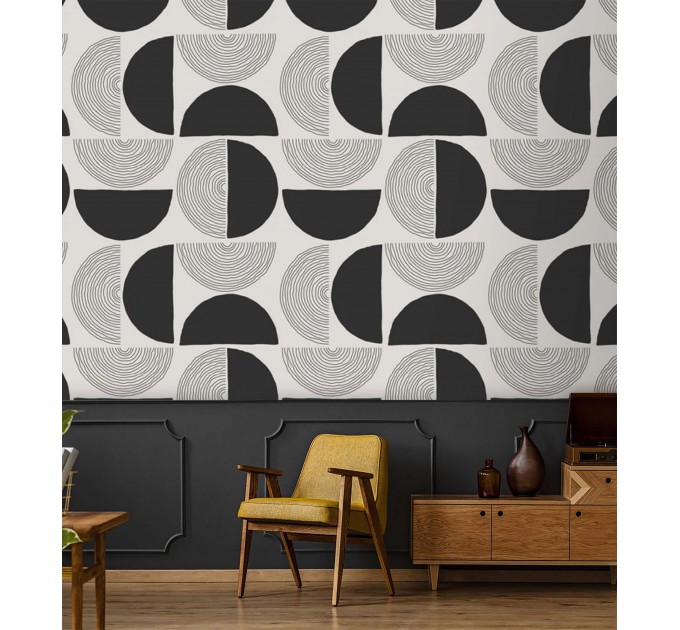 Geometric minimalist wallpaper mid century style