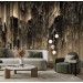 Luxury black gold non metallic abstract wall mural