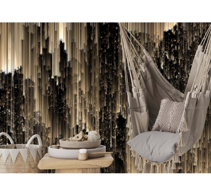 Luxury black gold non metallic abstract wall mural