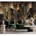 Luxury black gold non metallic abstract wall mural