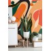 Colorful wallpaper mural Vibrant orange and green leaves