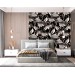 Dark wallpaper cranes - Accent Japanese wall decor