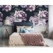 Dark floral wallpaper large peony watercolor flowers