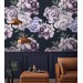 Dark floral wallpaper large peony watercolor flowers