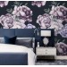 Dark floral wallpaper large peony watercolor flowers