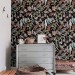 Dark botanical floral wallpaper herbs and wildflowers